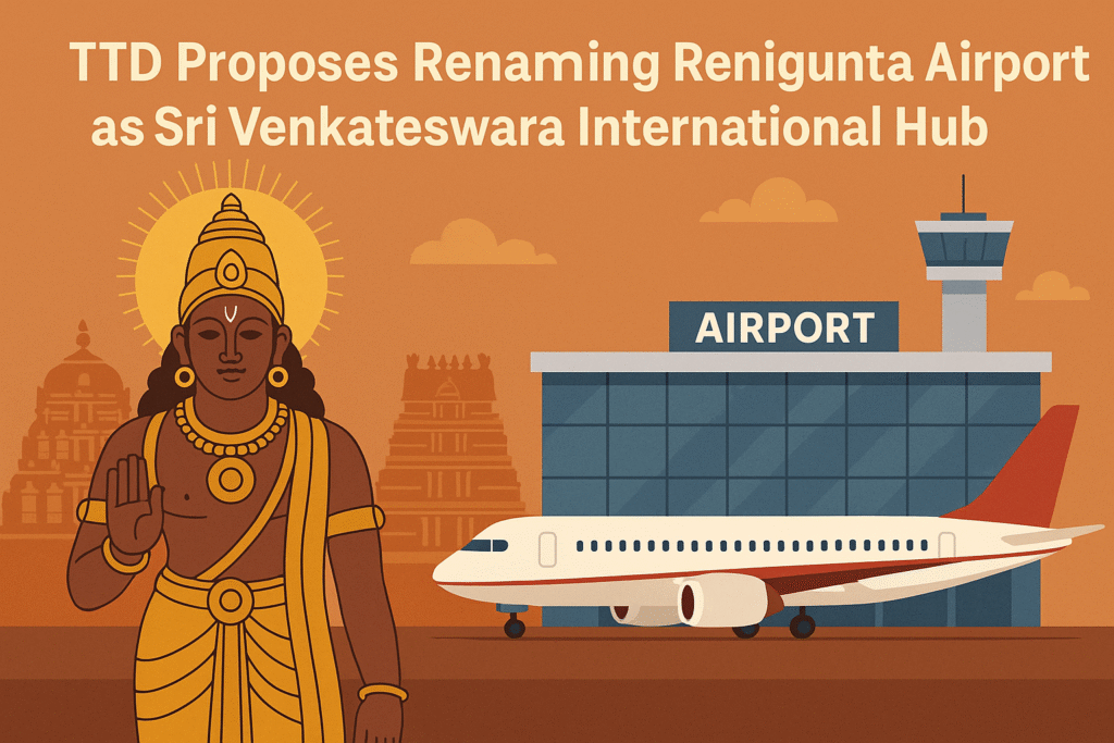 TTD Proposes to Rename Renigunta Airport as Sri Venkateswara International Hub Airport as Sri Venkateswara International Hub