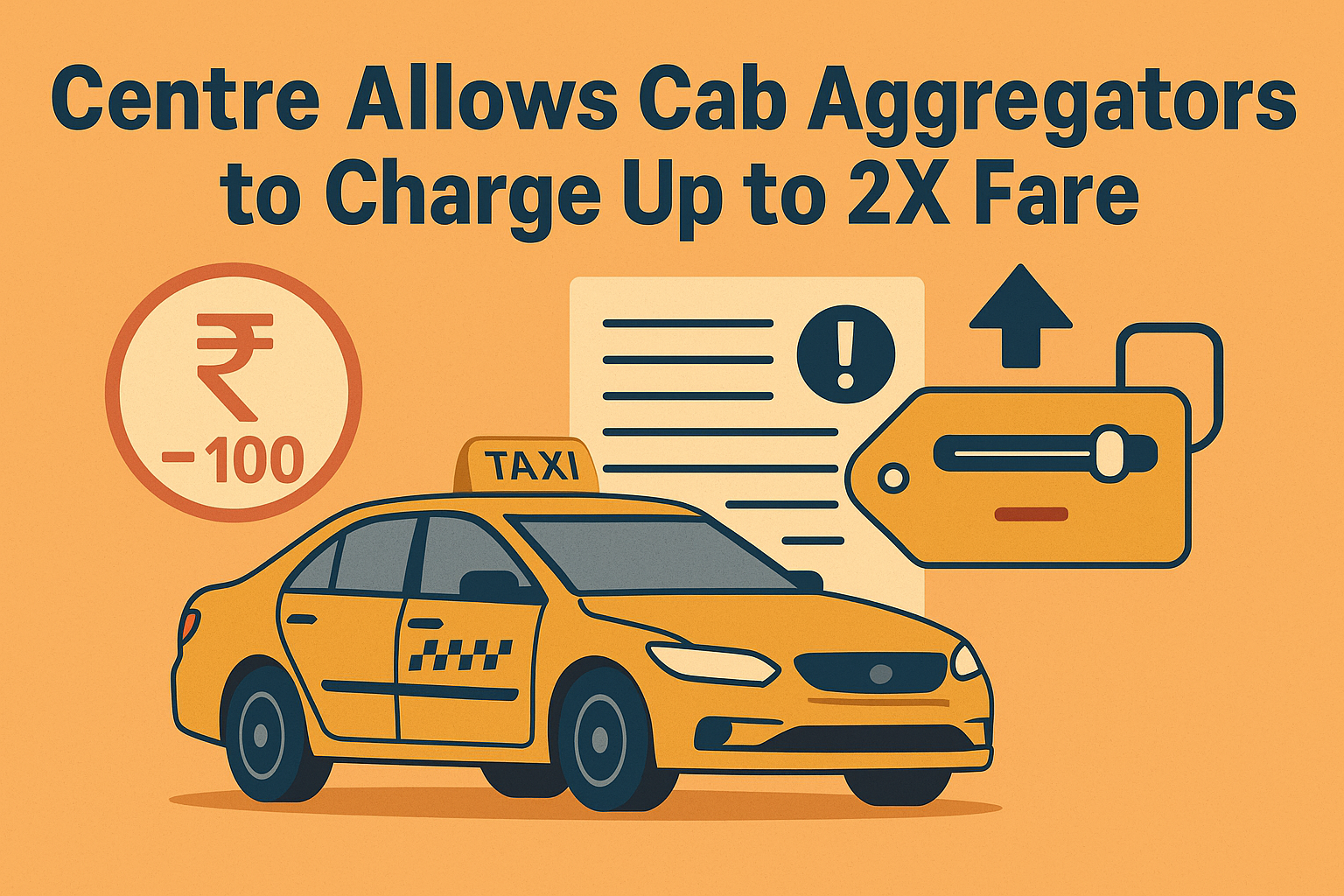 Centre Allows Cab Aggregators to Charge Up to 2X Fare During Peak Hours Centre Allows Cab Aggregators to Charge Up