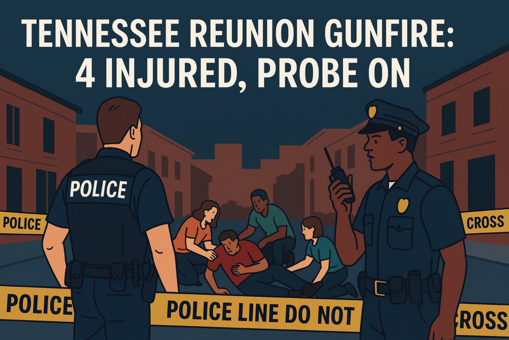 Tennessee Reunion Gunfire: 4 Hospitalised, Hunt Begins Tennessee Reunion Gunfire