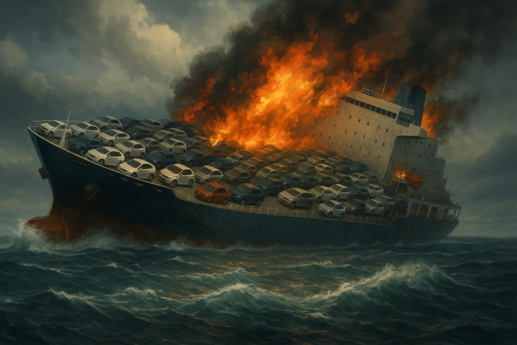 Car Carrier Sinks in Pacific