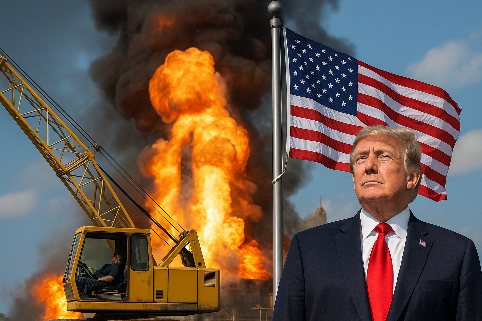 Flagpole Ceremony Turns Bizarre as Trump Poses