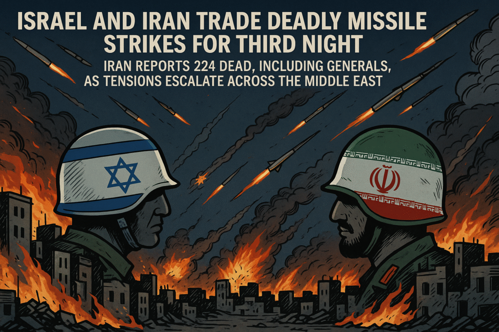 Third Night of Israeli Strikes Leaves 224 Dead in Iran, Says Tehran Third Night of Israeli Strikes