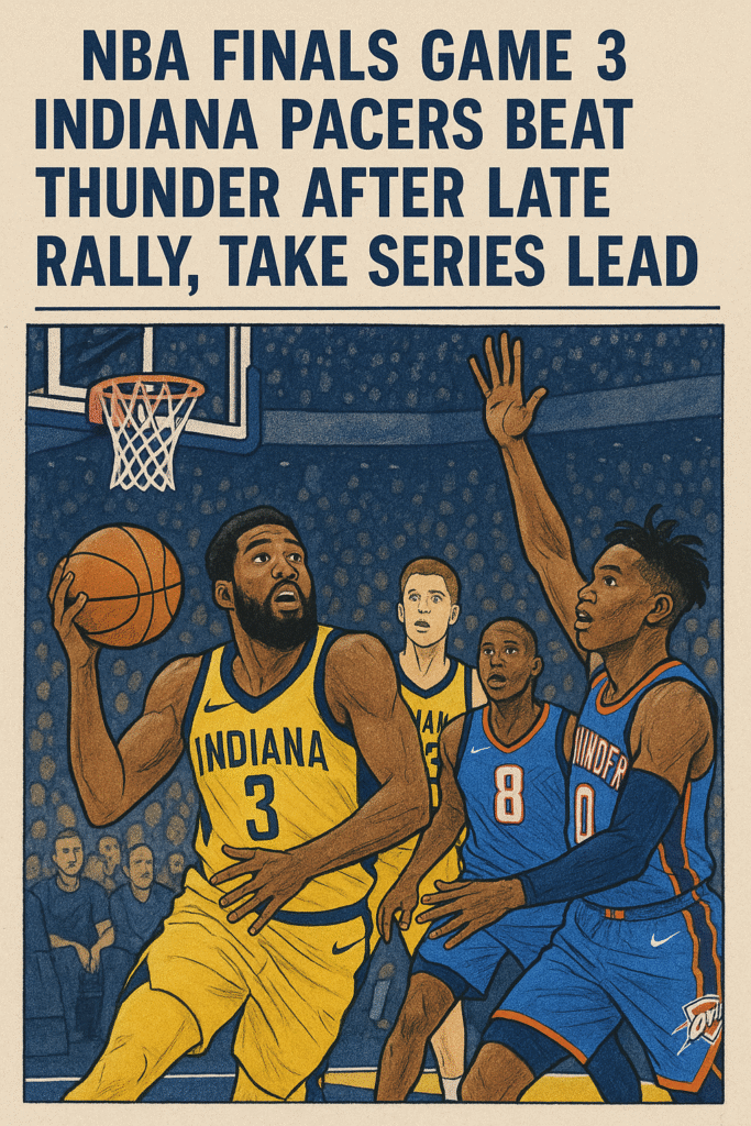 Pacers Rally Late to Win Game 3, Lead NBA Finals NBA Finals