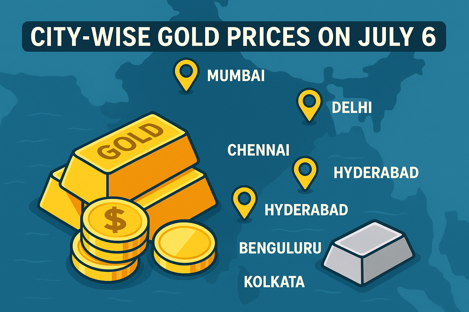 City-Wise Gold Prices on July 6