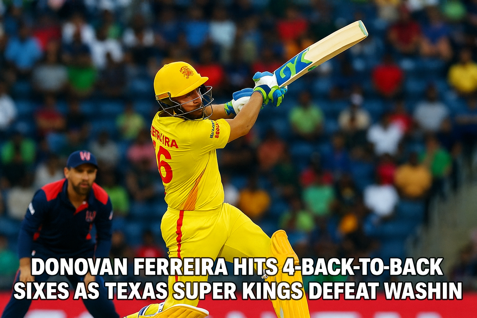 Donovan Ferreira Hits 4 Back-to-Back Sixes