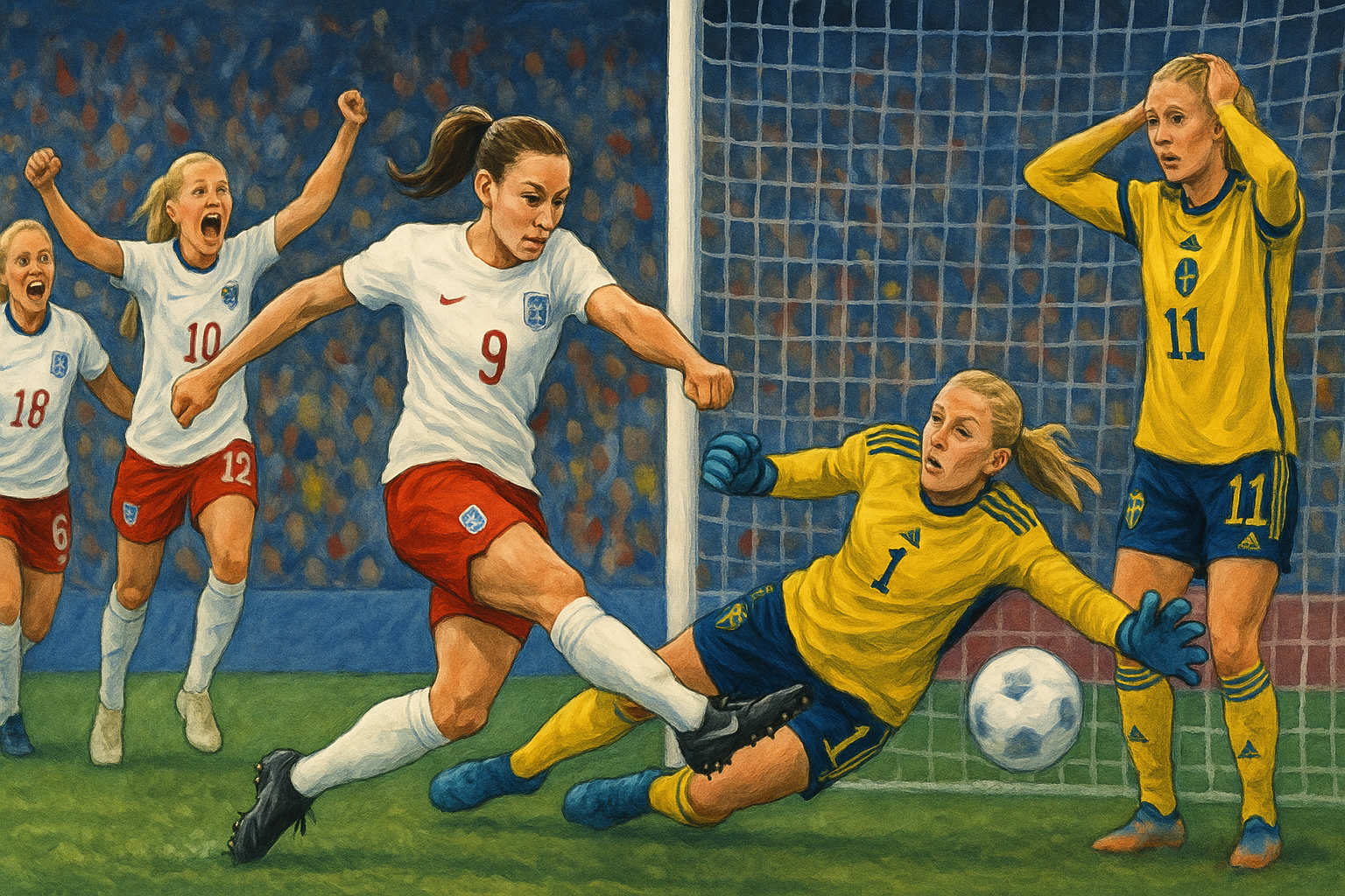 England Stuns Sweden in Shootout