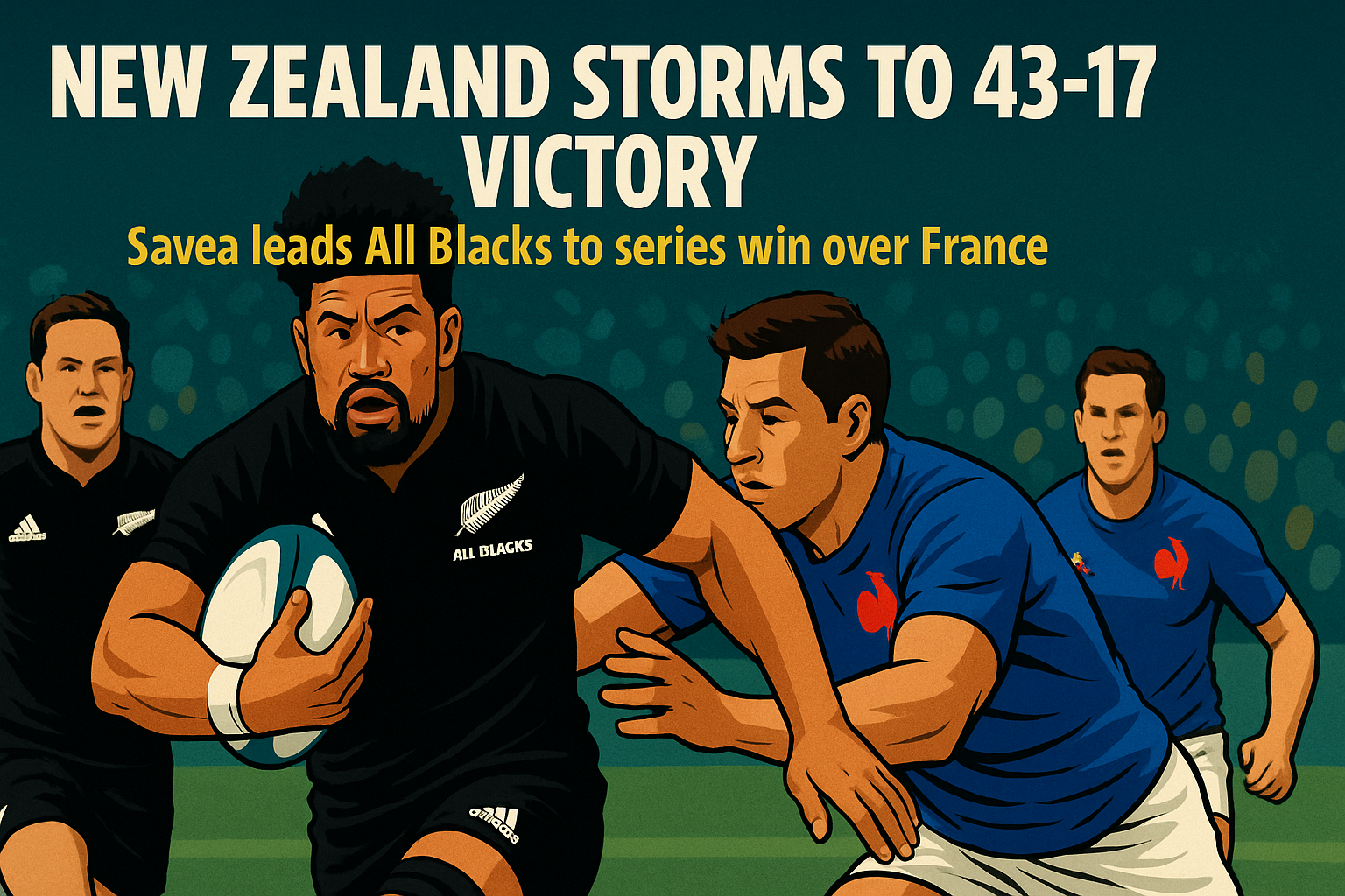 New Zealand Storms to 43-17 Victory