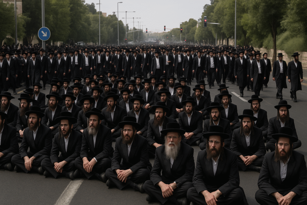 Thousands Rally in Jerusalem Over Military