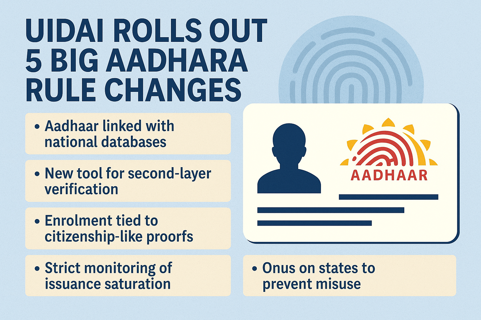 UIDAI Rolls Out 5 Big Aadhaar Rule