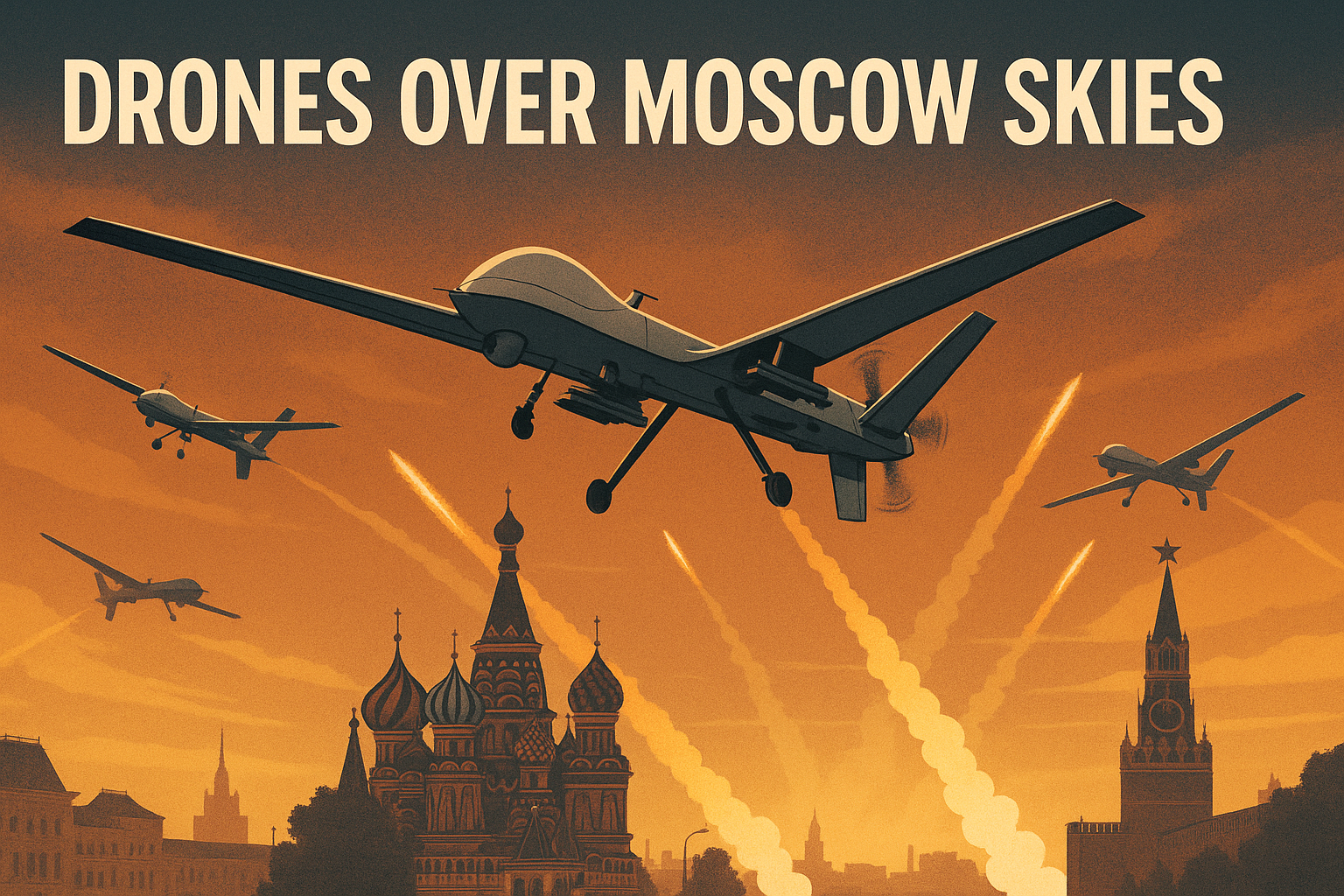 Drones Over Moscow Skies