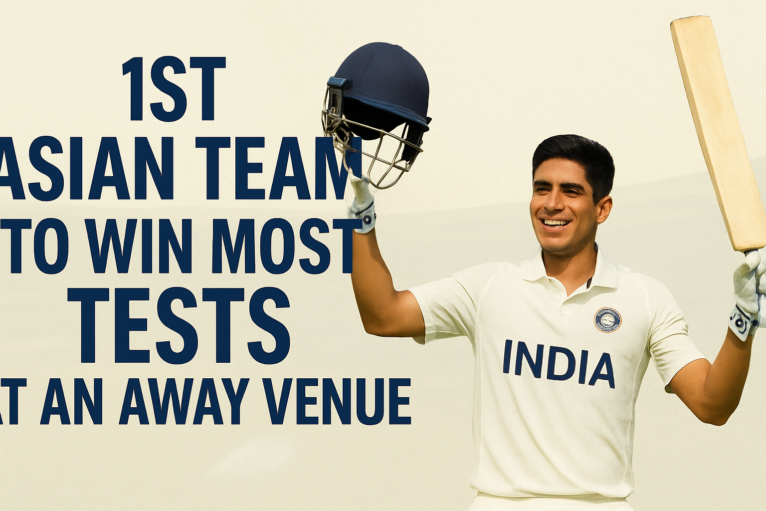 1st Asian Team to Win Most Tests at an Away Venue