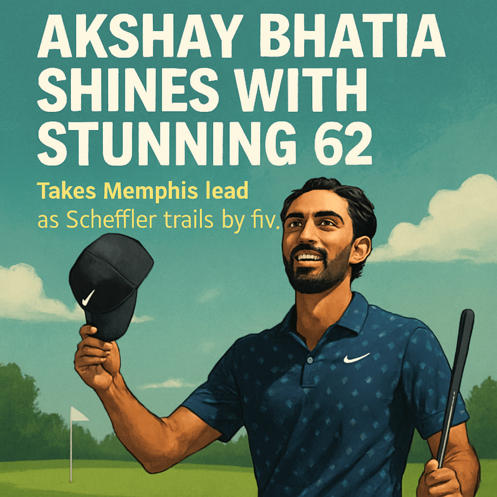 Akshay Bhatia Shines with Stunning 62