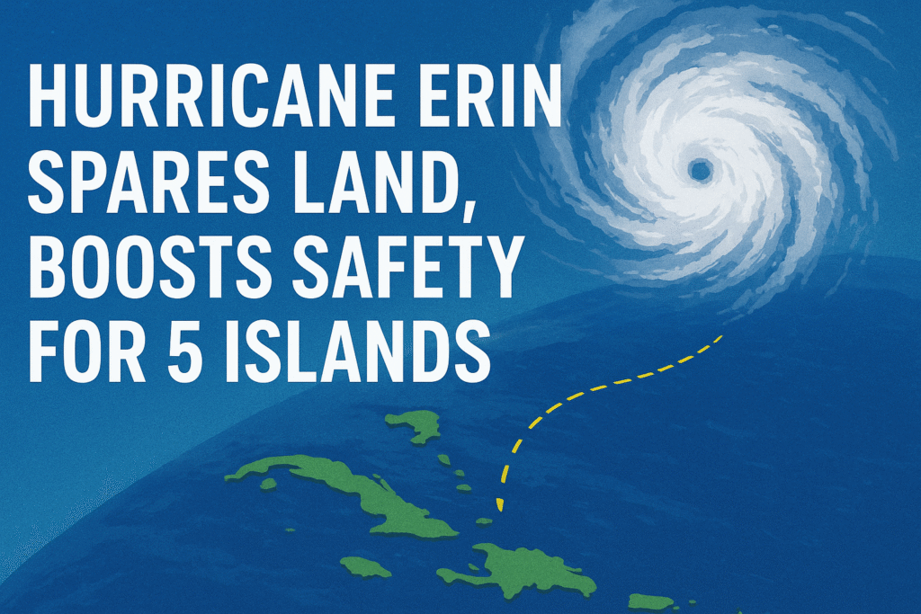 Hurricane Erin Spares Land