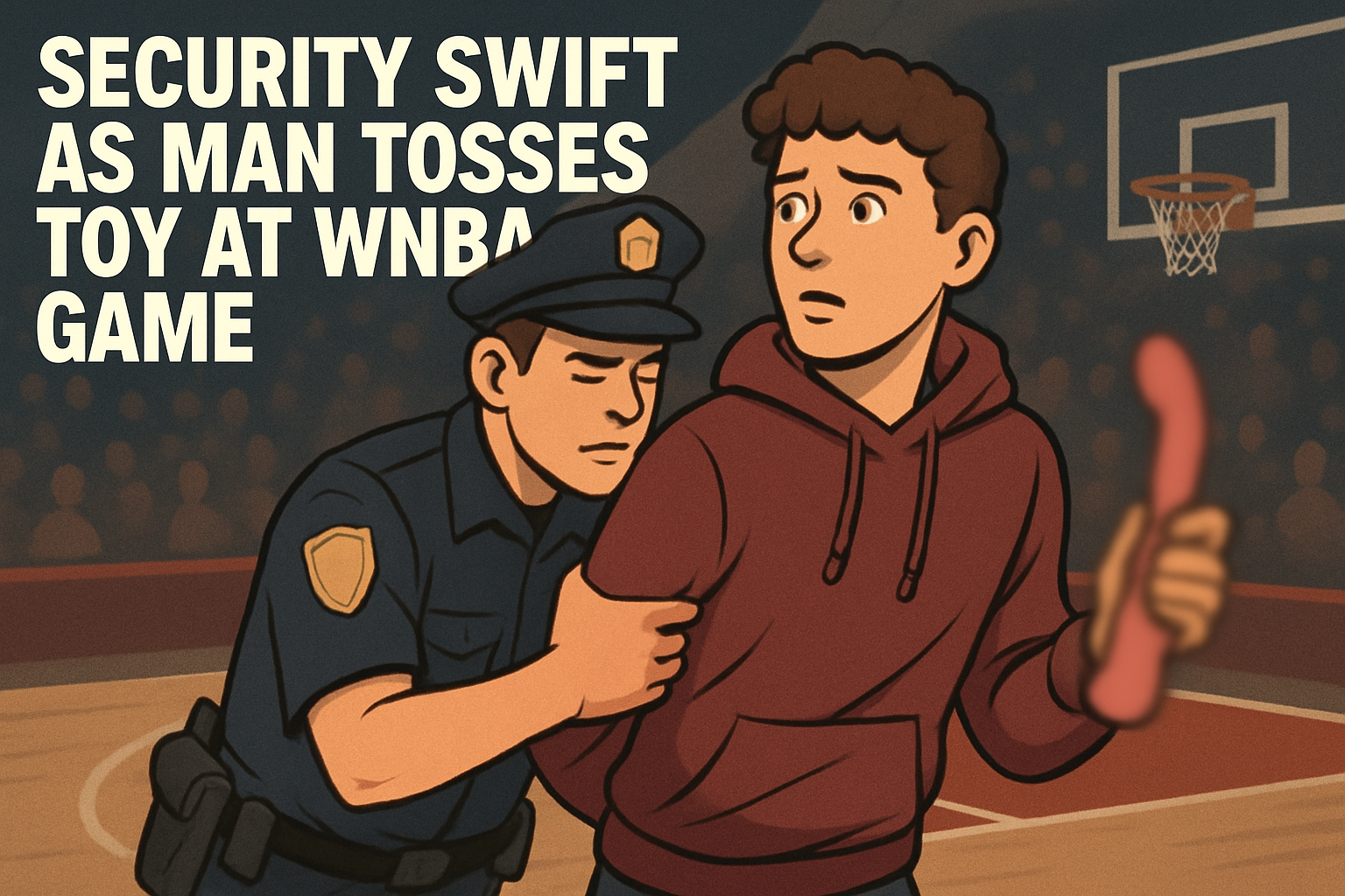 Security Swift as Man Tosses Toy at WNBA