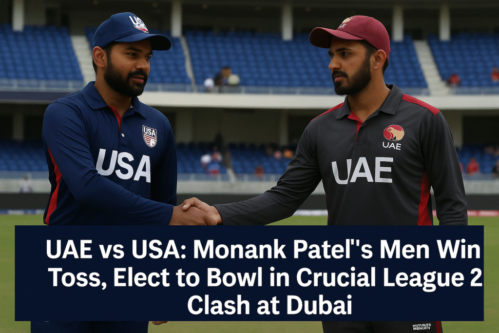UAE vs USA: Monank Patel’s Men Win Toss, Elect to Bowl in Crucial League 2 Clash at Dubai UAE-vs-USA
